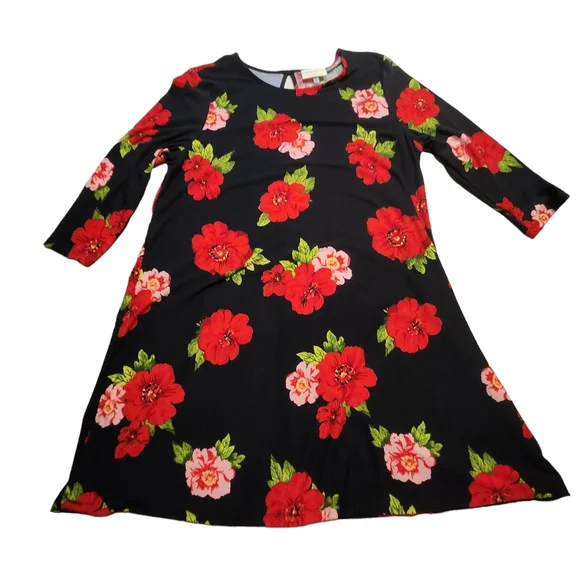 Bobbie Brooks | Dresses | Bobbie Brooks Womens Floral 34 Sleeve Soft Tunic  Dress Size Large A3 | Poshmark